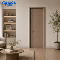 Porte en bois massif peinte sur mesure, imperméable, avec incrustation de bande métallique, style minimaliste, pour usage agricole et hôtelier, surface finie