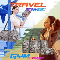 Sac de sport avec impression de logo personnalisé Sac polochon de voyage Sac de voyage léopard monogramme Weekender Sac de voyage de nuit pour femmes