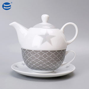 ชุดกาน้ำชากาแฟน้ำตาล<span class=keywords><strong>450cc</strong></span> 250CC ถ้วยชาและจานรอง6แบบใช้ในครัว - Product Image 1