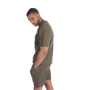 T-shirt en coton 100% de qualité 340 GSM pour homme, col haut, impression personnalisée, coupe oversize, épaules tombantes - Product Image 1