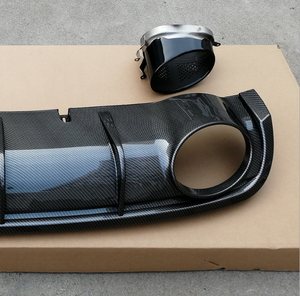 Patrón de fibra de carbono difusor trasero labio de escape para <span class=keywords><strong>Audi</strong></span> <span class=keywords><strong>A6</strong></span> <span class=keywords><strong>C7</strong></span> 2012 2013 2014 2015 alerón de parachoques trasero de coche - Product Image 2