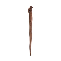 Barrette à cheveux double rétro pour enfants, style européen et américain, haut de gamme, en soie dorée et bois de santal, avec éléments animaliers, HUAKAI HJQ-0382 18cm