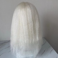 Perruques de haute qualité en cheveux de yak entièrement nouées à la main, perruques de costume en cheveux de queue de yak blancs