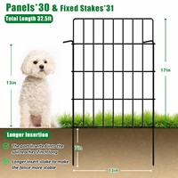 Panneau de clôture extérieur en métal pour animaux de compagnie, barrière interverrouillable avec piquet de sol, clôture décorative pour chiens et lapins, protection de jardin résistante à la chaleur