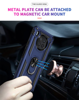 Coque de téléphone hybride, étui magnétique de luxe en armure dure PC antichoc avec anneau métallique pour Huawei nova 8i