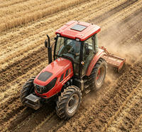 Tracteur agricole CNCMC TT1004 2980 kg 100 CV avec vitesse nominale de 2200 tr/min et cabine fermée pour l'agriculture, le jardinage et les vergers