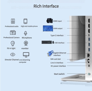 เครื่องถ่ายทอดสดหน้าจอสัมผัส LCD ขนาด15.6นิ้วอุปกรณ์สตรีมมิงแบบมืออาชีพสำหรับ TikTok <span class=keywords><strong>Facebook</strong></span> YouTube - Product Image 2