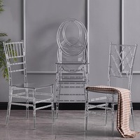 Vente en gros chaise Chiavari claire transparente blanche en plastique acrylique résine empilable chaise de mariage Napoléon