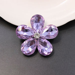 Lan Guang damla şekli <span class=keywords><strong>Protein</strong></span> beş Petal çiçek cam kristal Rhinestones DIY ayakkabı çiçek dekorasyonu aksesuarları - Product Image 6