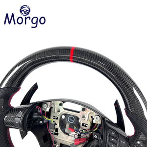 Volante de Cuero y Fibra de Carbono para Chevrolet Corvette C6 Camaro para ZR1 Malibu SS Cobalt HHR Pontiac <span class=keywords><strong>G5</strong></span> Estilo Racing - Product Image 2