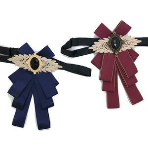 समायोज्य लाल पॉलिएस्टर औपचारिक कार्यालय क्लर्क महिला धनुष टाई आसानी से महिलाओं के लिए ब्लेड आकार क्रॉसओवर टाई - Product Image 3