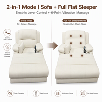 Canapé-lit électrique inclinable Vanbow à 6 points de massage par vibration, chaise-lit simple en tissu pour hôtel, bureau, maison