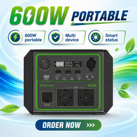 Station d'alimentation portable 600W 336Wh LiFePO4 avec écran LCD, lumière LED d'urgence, idéale pour la maison, le bureau et le camping