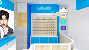 Điện Thoại Di Động Trường Hợp Hiển Thị Đứng Tùy Chỉnh Hiện Đại <span class=keywords><strong>Slat</strong></span> Tường Điện Thoại Di Động Phụ Kiện Hiển Thị Thiết Kế Gỗ Điện Thoại Di Động Hiển Thị Tủ - Product Image 3