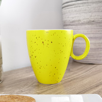 Tasse à café ou thé en céramique, jaune mat, avec logo unique imprimé sur mesure, nouvelle collection de 10 pièces
