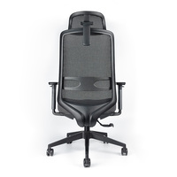 Chaise de bureau ergonomique moderne en maille avec support lombaire réglable et cadre en nylon, dossier haut, pour la maison, l'étude, le jeu et l'hôtellerie