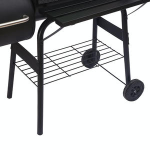 Chariot à baril en acier personnalisé pour extérieur Barbecue à charbon de bois Fumoir avec couvercle <span class=keywords><strong>Cheminée</strong></span> de four séparée - Product Image 5