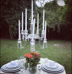 Clear Candelabra Candlestick Candle Holder High Quality Crystal For Table Wedding Centerpiece Valentine's Day Fashionable