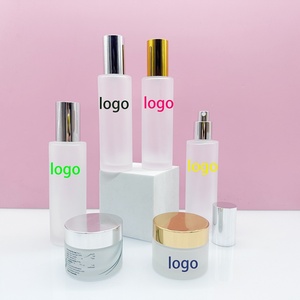 ชุดขวดเครื่องสำอางหรูหรา ขวดปั๊มแก้ว ขวดโหลแก้ว สำหรับบรรจุภัณฑ์เครื่องสำอาง ขวดโลชั่น ผลิตภัณฑ์ดูแลผิวกาย - Product Image 1