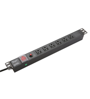 PDU de type américain 19 pouces pour montage en rack de serveur, protection contre les surtensions avec 10 prises 15A 110-120V, en alliage d'aluminium durable
