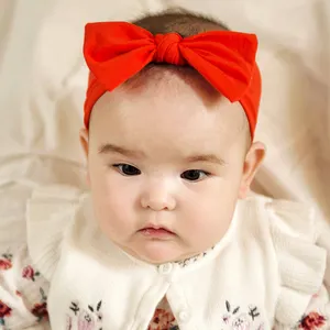 Wholesale Cheap Price New Born Baby Girls Hair Accessories Infant Head Bands Soft Baby DIY Nylon Bow Headband