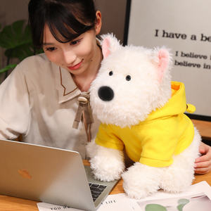 Yeni tasarım Hoodie batı yayla köpek peluş dolması hayvan yavru yumuşak oyuncaklar hediye çocuklar için - Product Image 4