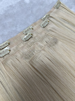 Extensions de cheveux naturels de haute qualité, invisibles, à clipser, double épaisseur, couleur blonde, type Genius Clip-in