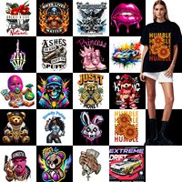 Transferts DTF, 40 pièces par paquet, tailles mixtes 13+4 pouces, stock USA, autocollants de transfert thermique pour impression sur t-shirts