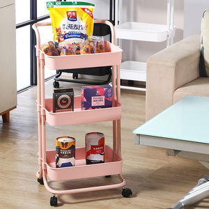 Nordic Small Cart Rack Rolling Bath Organizer <strong>Craft</strong> Rotating Basket Rack Roll Cart Kitchen Basket <strong>Trolley</strong> with Basket - Product Image 3