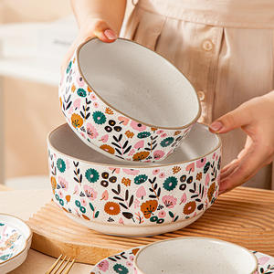 Ensemble de vaisselle vintage en céramique, ensemble de vaisselle de table, ensemble de cadeaux de déménagement tendance pour la maison - Product Image 5