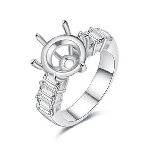 มรกตสีขาวเข้ม18K ประดับเพชรธรรมชาติทรงมรกตประดับเพชรแบบกึ่งหรูหราสำหรับผู้หญิงครบรอบ - Product Image 1