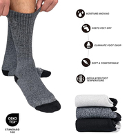 Chaussettes de Travail en Bambou Premium AR 008 pour Hommes et Femmes, Évacuation de l'Humidité, Élimination des Odeurs, Chaussettes Respirantes