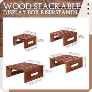 Juego de 4 Bandejas para Postres Rústicas, Elevadores de Exhibición de Madera Ecológicos con Asas para Decoración de Mesa de Bodas y Fiestas, Listo para Venta al por Mayor OEM - Product Image 2