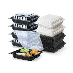 Embalagem de recipiente de plástico para ir, caixa eco amigável, almoço, bento, embalagem de frutas, retirar recipientes de alimentos