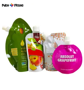 Fruit Juice Spout Pouch Stand Up Spout Flexible Packaging Custom Pouch Bag With Zipper