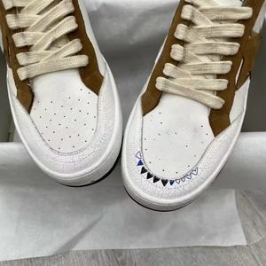 Zapatillas de cuero genuino de ganso blanco con cordones, de malla, antideslizantes, impermeables, estilo Golden Dirty Walking, para hombre, de diseñador de moda. - Product Image 4