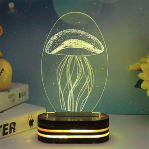 Multicolour Christmas Romantic Gifts Hearts I Love You 3d Fanatic Visual Night Light Touch LED <strong>Table</strong> Desk Lamp - Product Image 4