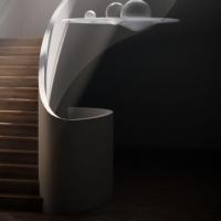 Escalier courbé sur mesure de haute qualité pour les lofts de luxe