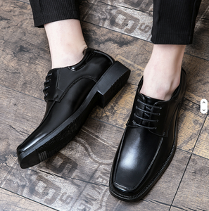 Chaussures marron à bout pointu avec lacets, semelle extérieure en caoutchouc antidérapante, semelle intermédiaire en TPU, tige en tricot, adaptées à toutes les saisons - Product Image 4