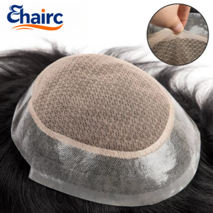 Système capillaire pour hommes à double couche avec base en dentelle, 100% <span class=keywords><strong>cheveux</strong></span> indiens Remy <span class=keywords><strong>bouclés</strong></span>, maille fine respirante - Product Image 1
