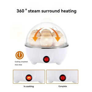 Cuiseur à œufs électrique avec arrêt automatique, <span class=keywords><strong>petit</strong></span> modèle domestique en acier inoxydable, plaque chauffante, couvercle transparent, pour 7 œufs, cadeau, vente en gros - Product Image 3