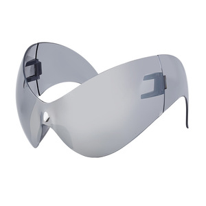 Lunettes de soleil de cyclisme surdimensionnées pour femmes, protection UV400, monture PC, verres noirs, style œil de chat Y2K, vente en gros transfrontalière - Product Image 5