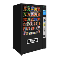 Máquina Expendedora Automática Inteligente 24H, Comercial, Digital, Combinada para Snacks y Bebidas, Elegante, Negra