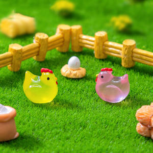 Luminous Miniature Chicken <strong>Figurines</strong> Glow in the Dark <strong>Tiny</strong> Resin Hens Ornament Charms for Fairy Garden Potted Room Home Decor - Product Image 4
