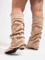 Bottes hautes à talon épais NO1 Pile-up, noires, avec fermeture éclair latérale, confortables, grandes tailles, printemps, automne, hiver, pour femmes