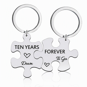 Stainless Steel Couple Puzzle Keychain Matching Heart Pendant Set <strong>for</strong> <strong>Valentine</strong> <strong>s</strong> <strong>Day</strong> <strong>Gift</strong>, Anniversary <strong>Gift</strong>, Couple <strong>Gift</strong> - Product Image 3