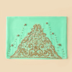 Ethnic Style Headscarf Chiffon <b>Beaded</b> Long <b>Scarf</b> Fashionable Popular Shawl Headscarf <b>Wholesale</b> Classic Chiffon Hijab - Product Image 3