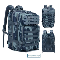 Sac à Dos de Voyage pour Homme 45L Camouflage Oxford Designer Gym Randonnée Fermeture à Glissière Imperméable Sport Tactique Style National