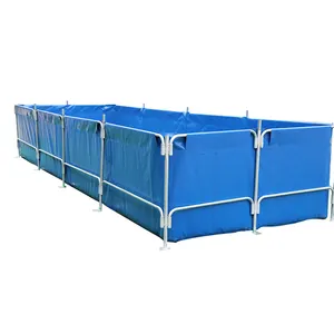 Groothandel Gepersonaliseerde Mobiele Plastic Pvc Zeildoek Rvs Frame Vis Aquarium Tank Van Aquacultuur