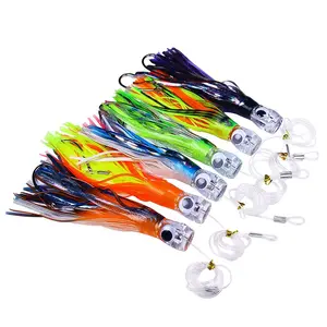 22cm 100g Tuna Luya Fishing Lure Bait Large Trolling Octopus Sea Fishing Whisker Squid Artificial Spinning Tackle 3D Fishs